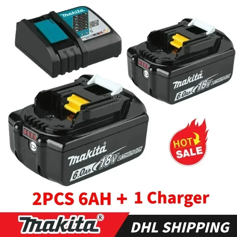 

Original Makita 18V 6Ah for Makita 18V Rechargeable Battery BL1840 BL1830B BL1850B BL1850 BL1860100 Replacement Lithium Battery