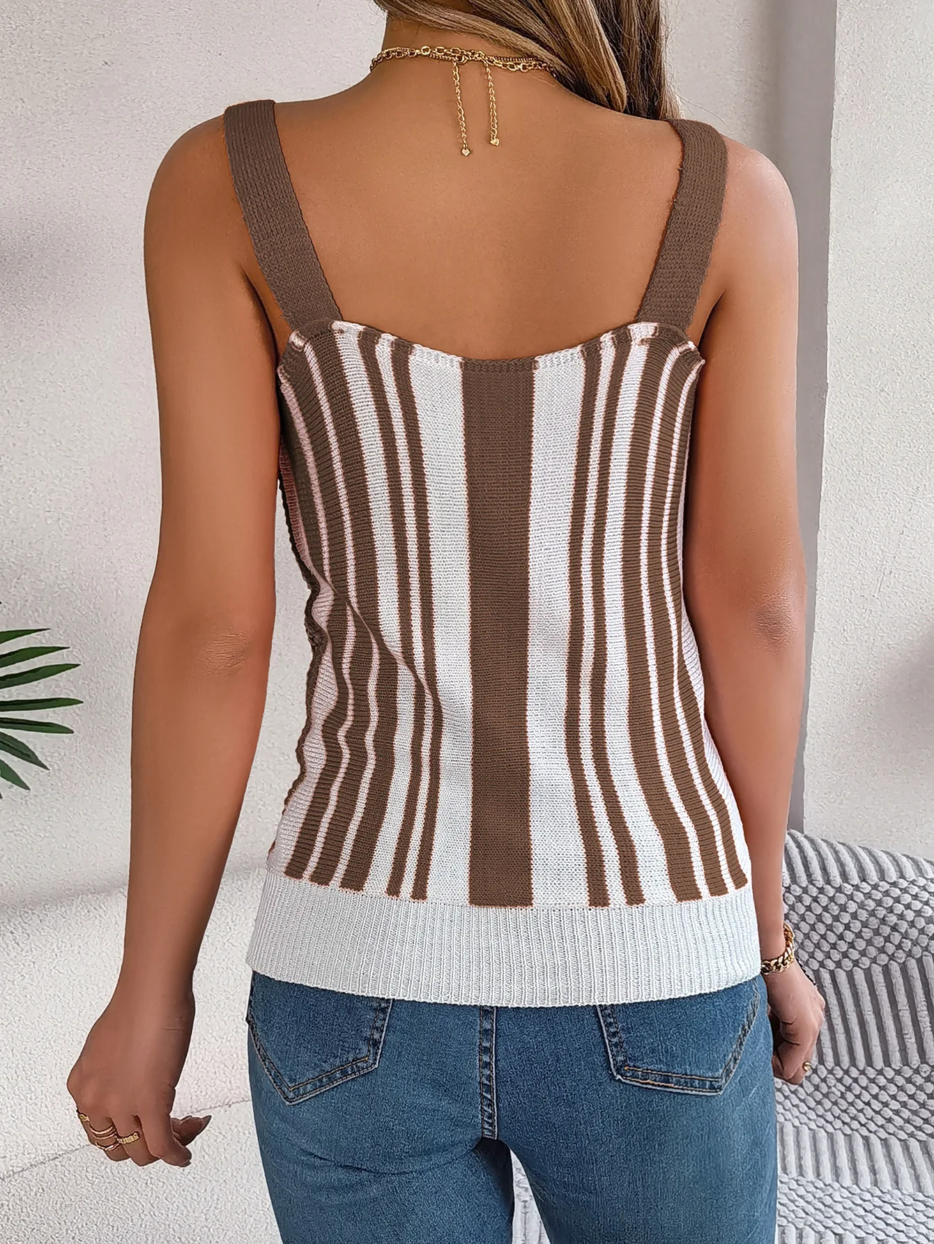 Women Vintage Stripe Cropped for Tank Top Boho Hollow Out Knitted Floral Pattern Camisole Summer Beach Sleeveless Cover Up Vest