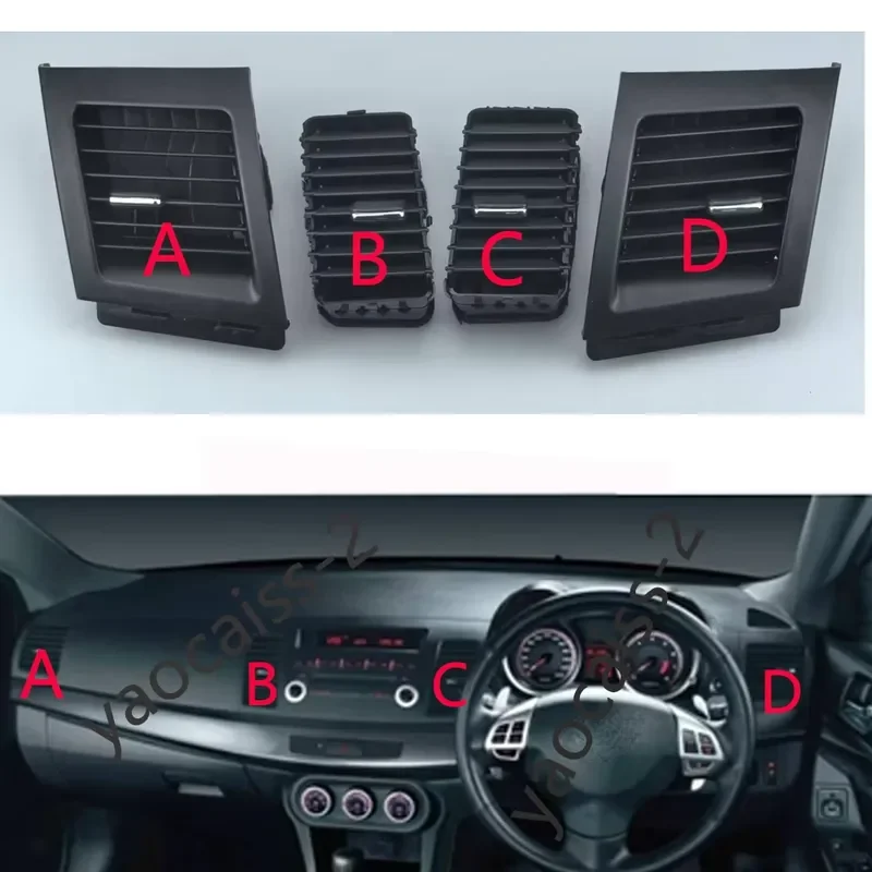 4PCS Car AC Air Conditioner Outlet Vent Dashboard Vents for Mitsubishi Lancer EX 2010-2015 Interior Replacement Parts