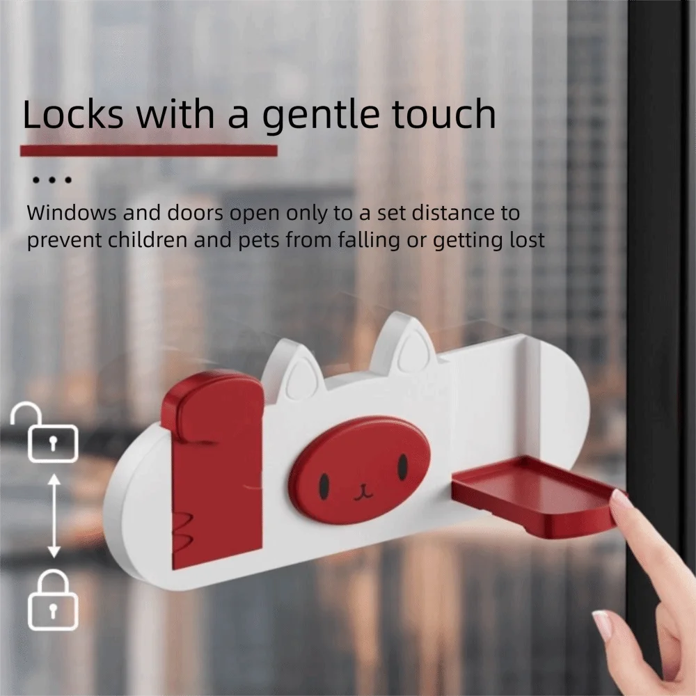 محدد نافذة خالٍ من اللكمات للجنسين مقاوم للسرقة ومضاد للفتح قفل عالي الارتفاع ومضاد للسقوط ومزلاج أمان للحماية الأمنية