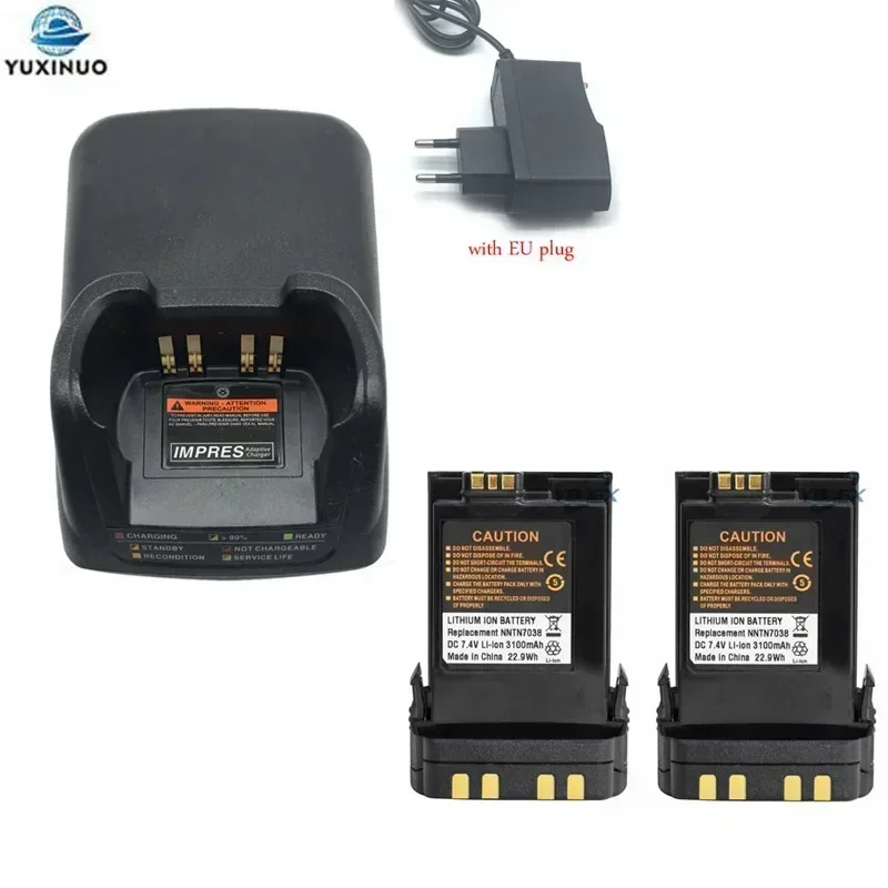 

NNTN7038A NNTN7038 7.4V 3100mAh Battery + Rapid Charger for MOTOROLA APX8000 APX8000XE APX7000 APX7000XE APX6000 APX6000XE Radio