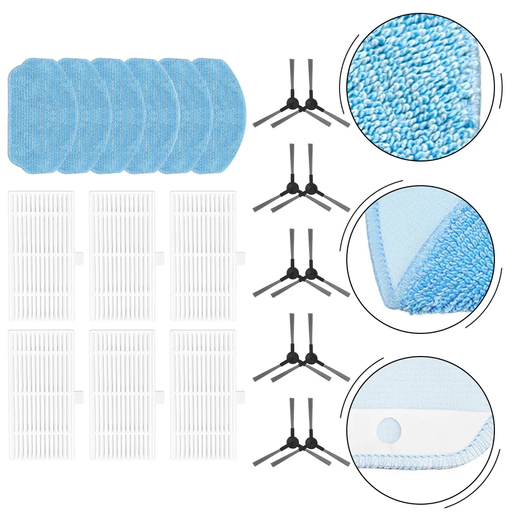 Aspirador Acessórios Kit para Robô, Escovas Laterais, Filtros, Mop Pads, Vorcon BR150, Conga 999