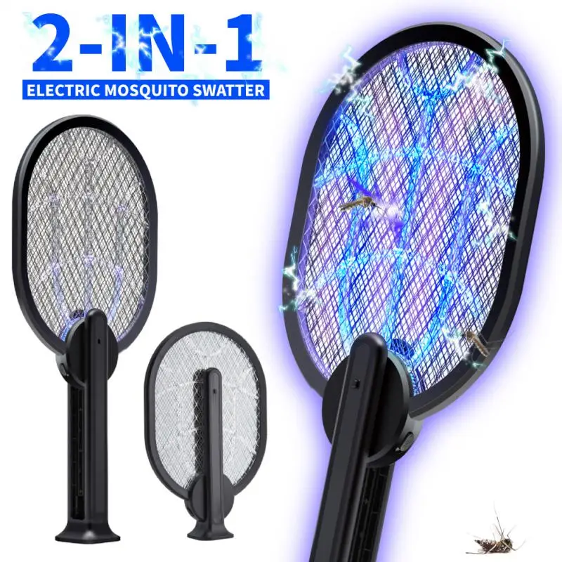 

Insects Racket Kills 2in1 With Led Lamp Rechargeable Usb Anti Insect Fly Bug Zapper Insect Rackets Swatters Non-toxic Harmless