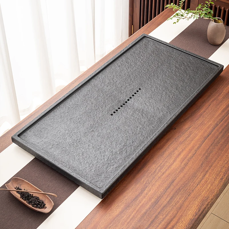 

Modern Rectangle Tea Trays Office Kung Fu Simplicity Nordic Tea Trays Serving Stone Home Bandeja De Té MHCP