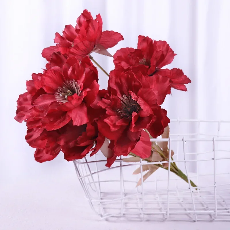 9 Head artificial Peony Flowers Wedding home decoration Living Room Decorative Flower Arrangement Fake Flower Silk Flower