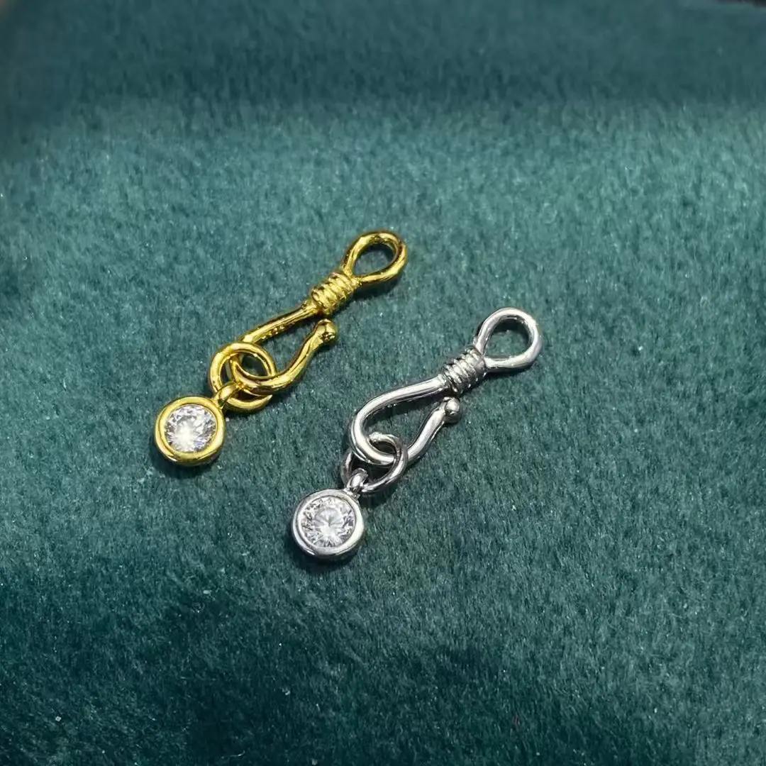 Wholesale DIY S925 Sterling Silver Pendant Necklace Bracelet Clasp Hook Accessories for 5-8mm Pearls 5pcs/lot