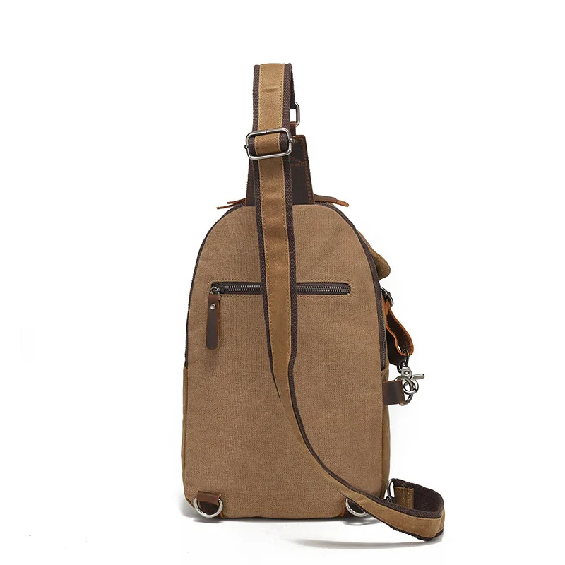 2024 popular canvas chest bag, new men's bag, travel diagonal motorcycle bag, men's shoulder bag