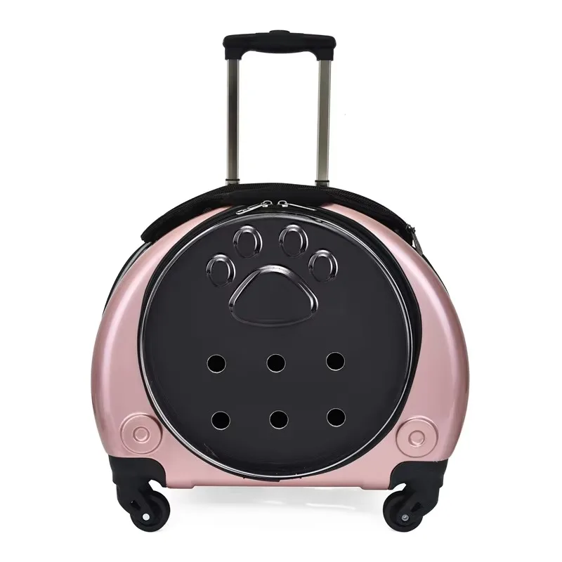Portable Space Capsule Pet Backpack Fashionable PC Material Trolley Suitcase With Animal Pattern for Cats Cage Carrier