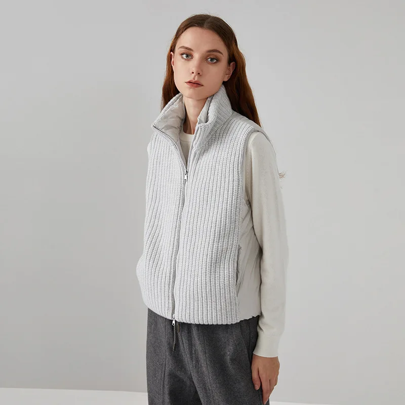 

Новая утепленная куртка-пуховик 2026 года: женский жилет из белого утиного пуха на весну-осень, теплый жилет без рукавов с воротником-стойкой