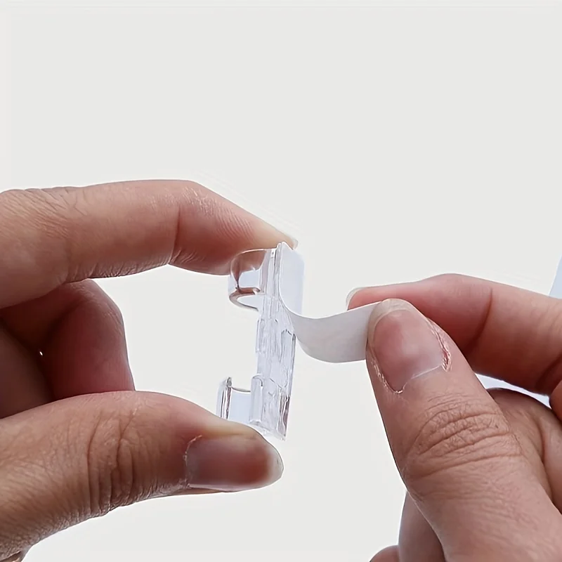 100-Pack Self-Adhesive Wire Clips, Transparent Cable Ties for Power Cable Management, Suitable for Walls and Under Desks