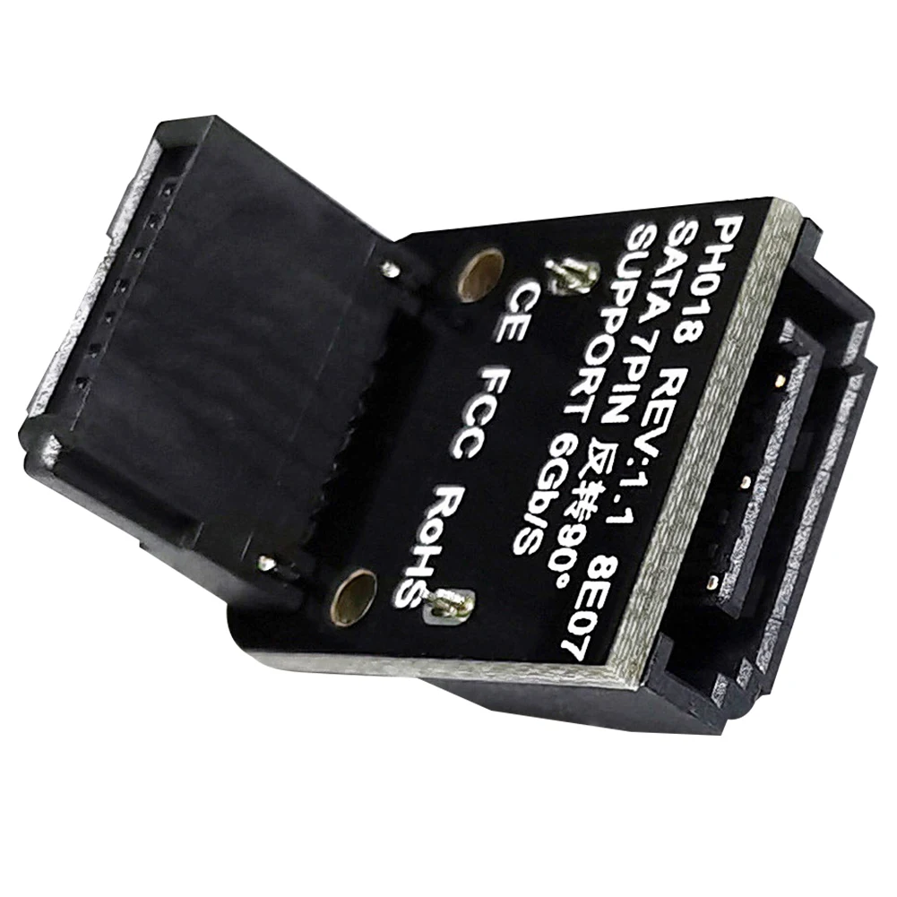 SATA 7Pin Female To 7pin Male 90 Degree Angle Elbow Adapter 6Gbps Up /Down Mainboard Motherboard for Desktops SSD HDD