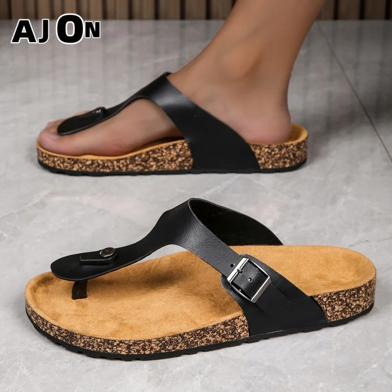 

Summer slippers men's flip-flops fashion outdoor open toe beach shoes brown shoes comfortable shoes bathroom shoes men's shoes