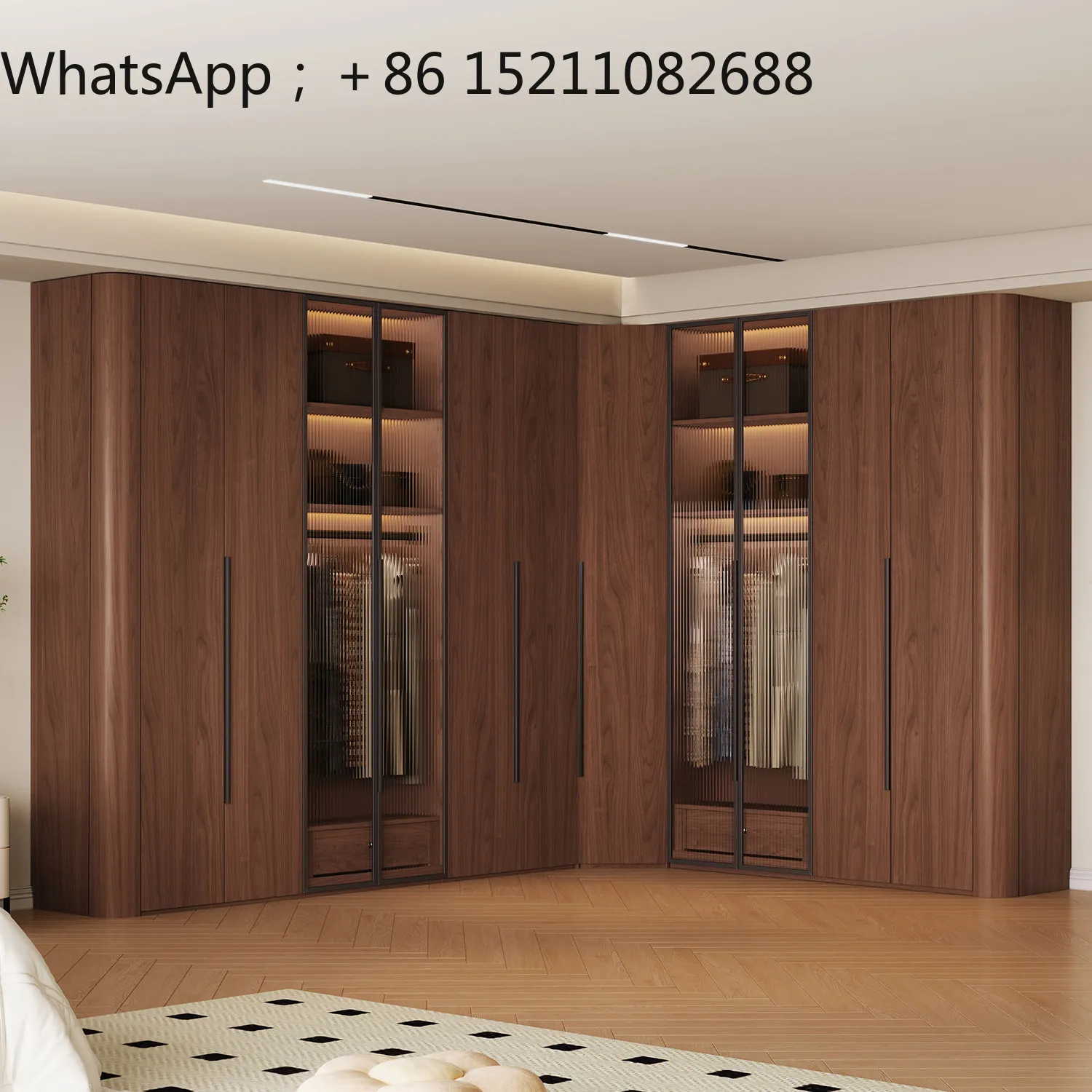LLY corner cloakroom oak arc wardrobe bedroom door to top glass door antique wardrobe