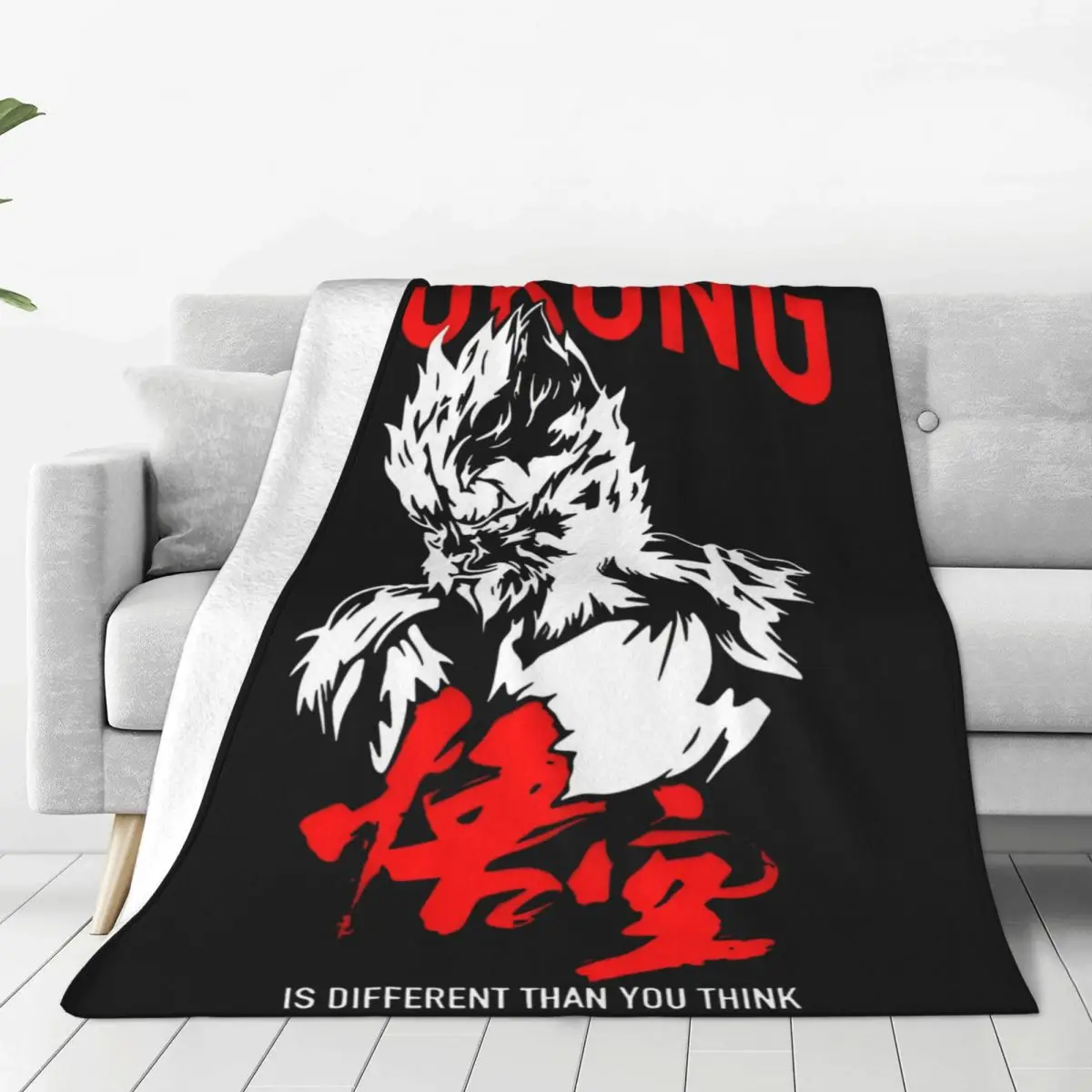 Multifunction Black Myth Wukong Video Game Blanket Merch Sofa Decorative Monkey King Throw Blanket Super Soft Coral Fleece Plush