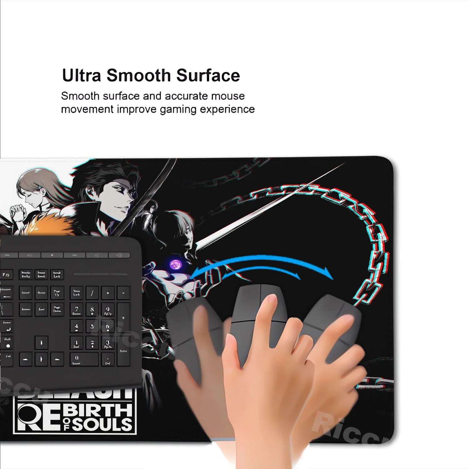 انمي ياباني بليتش XXL ماوس الوسادة كوروساكي برمجة ألعاب الكمبيوتر عدم الانزلاق الأسود HD الألعاب لوحة المفاتيح مكتب اكسسوارات المنزل مكتب الحصير #5