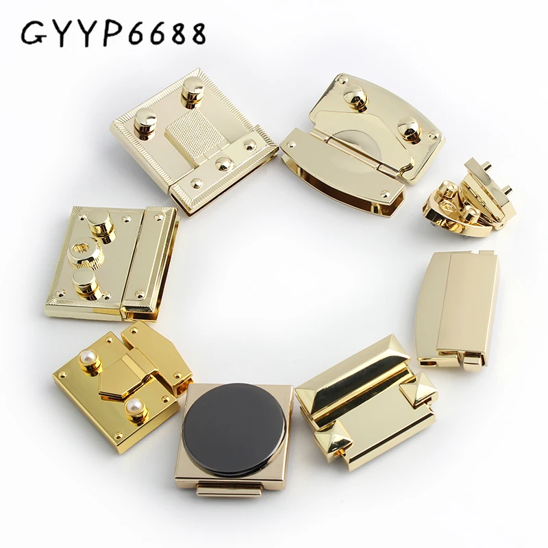 1-5-10sets 8 Size 2 Colors Unique Style Square Snap Lock Perfect for Beautiful Purse Crossbody Bag Hardware Replacement Lock