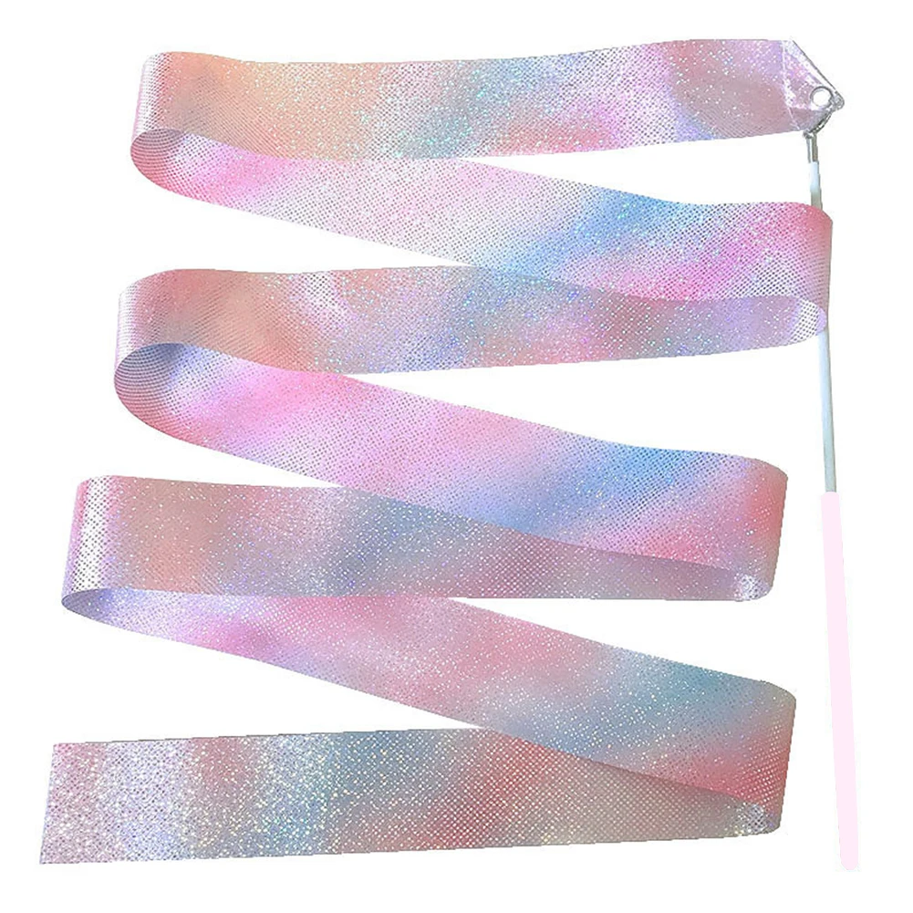 1/2 Pcs 2m Professional Glitter Dance Ribbon Rhythmic Art Gymnastics Ballet Twirling Rod Stick Kid Cildren Training Equipment