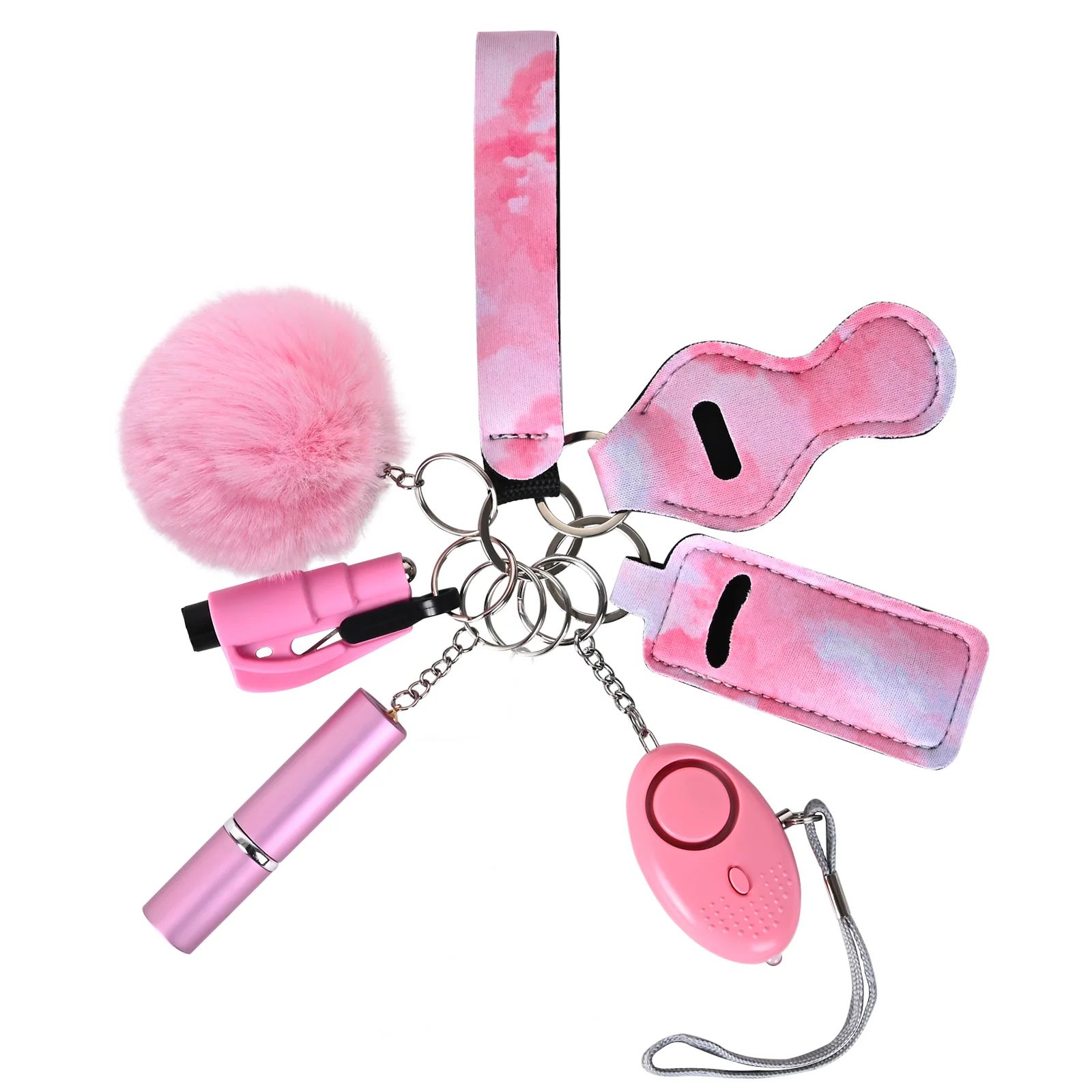 

Многофункциональный брелок для самообороны 8-в-1: стеклобой, держатель для духов, сигнализация, отмычка. Незаменимый инструмент безопасности для женщин.