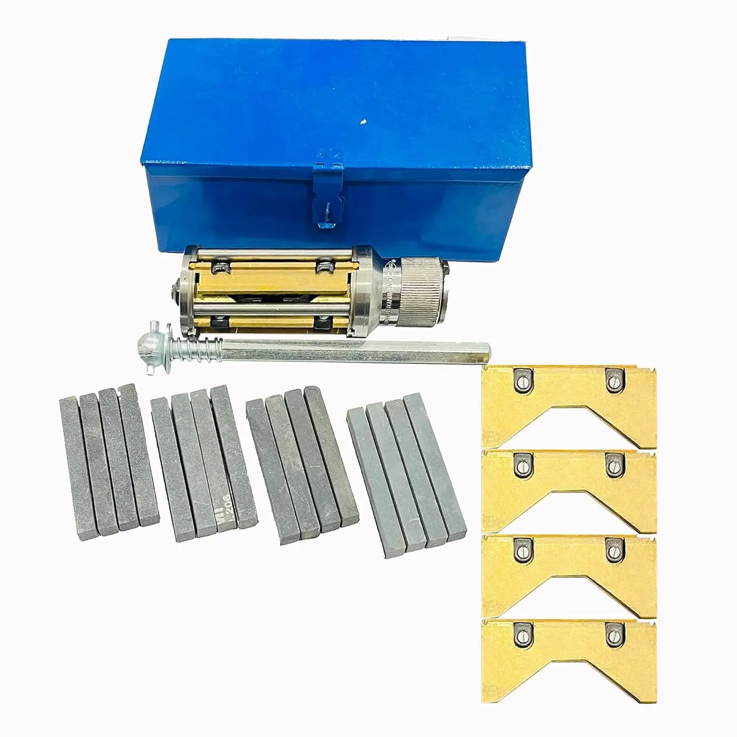 ylinder Hone Kit 2.5" to 5.5" with 4 Extra Carriers Adjustable Handheld Honing Machine Tool Kit with 16 Stones Sizes 4" x1/2" x1
