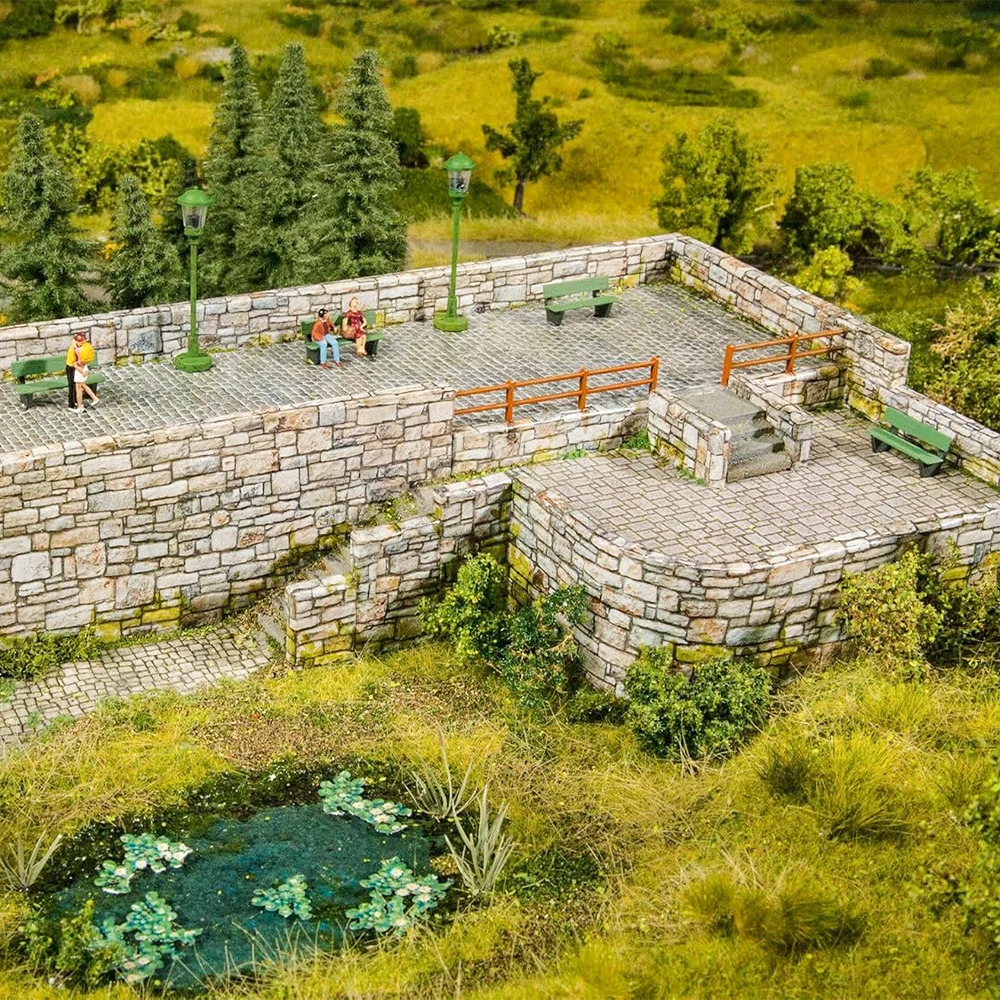 3 szt. Naklejki papierowe imitujące kamienną ścianę, kolorowe podłogi, model budynku, płyta ścienna, idealne do modeli krajobrazów HO N.