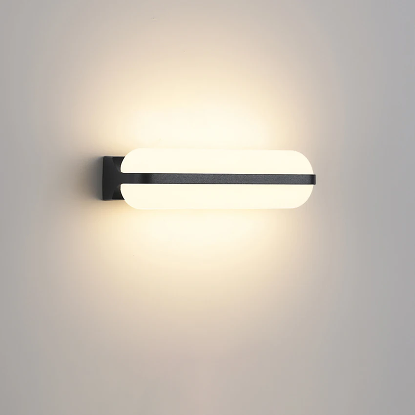 Applique murale LED imperméable en aluminium et acrylique, éclairage d'extérieur, AC90-260V