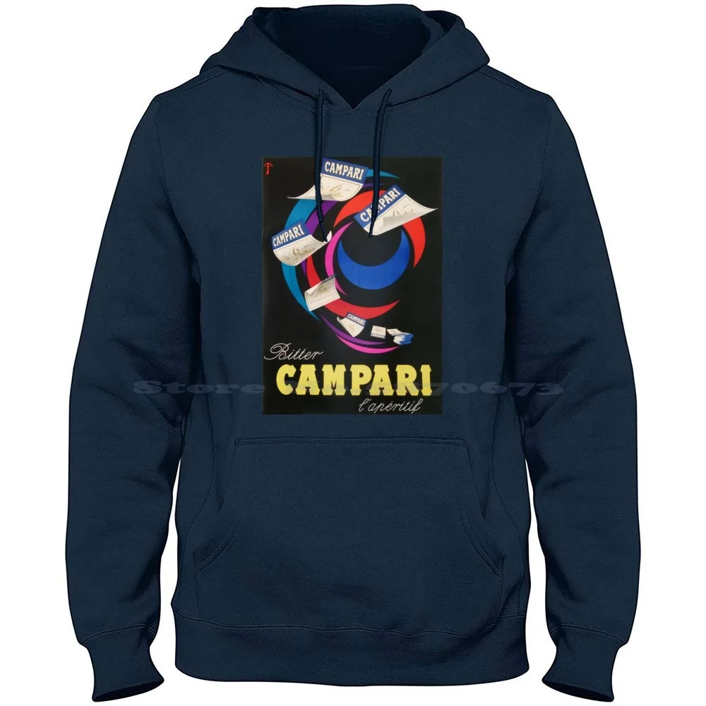 Campari Bitter-Sudadera con capucha de algodón 1948, camisa con estampado de Campari, Laperitif, Estilo Vintage, 100%