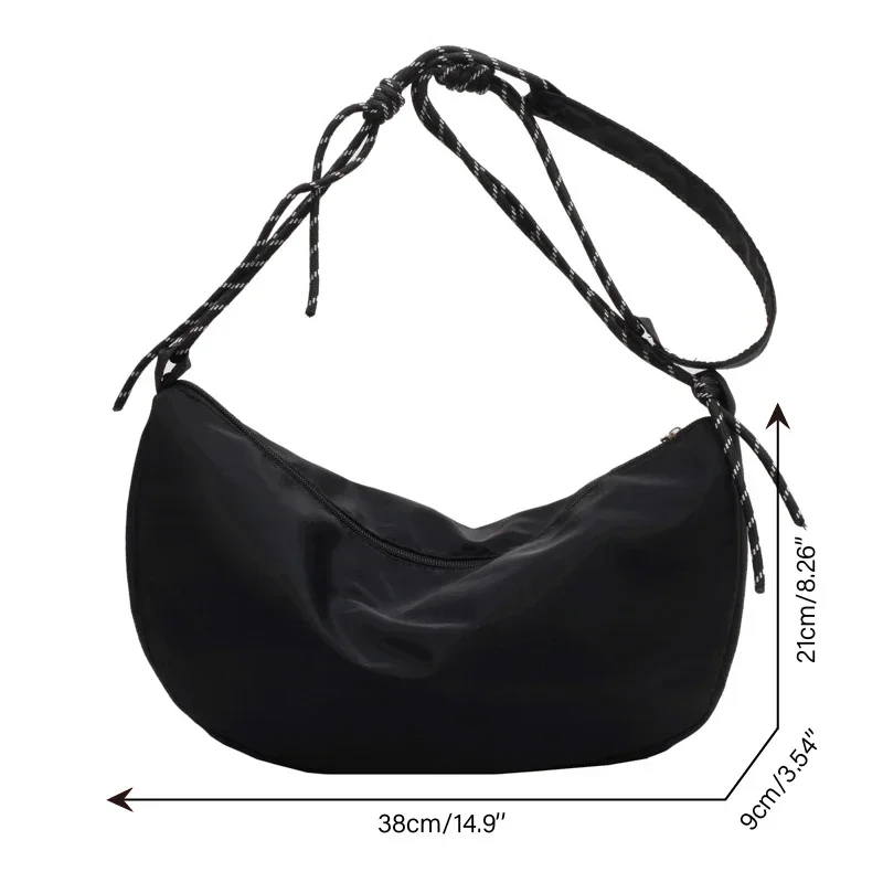 Nuove borse a tracolla in tessuto di Nylon borsa Hobos Vintage tinta unita borsa diagonale Casual di grande capacità borsa da donna Versatile di moda