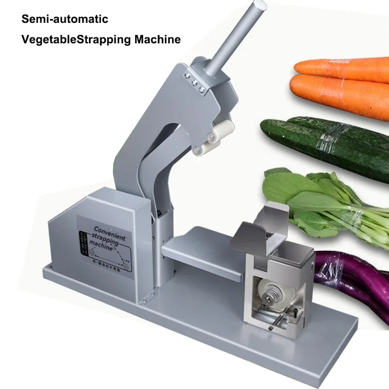 Semi-Automatic Vegetable Strapping Machine Supermarket Fruit Baler Commercial Food Tape Binding Machine