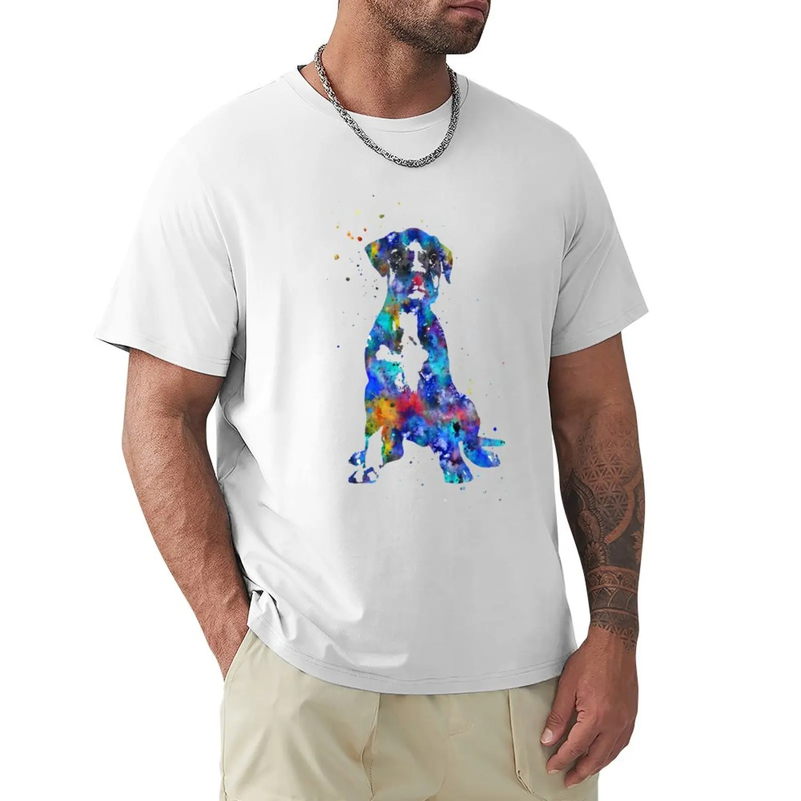 Boxer dog T-Shirt Aesthetic clothing customs men clothes