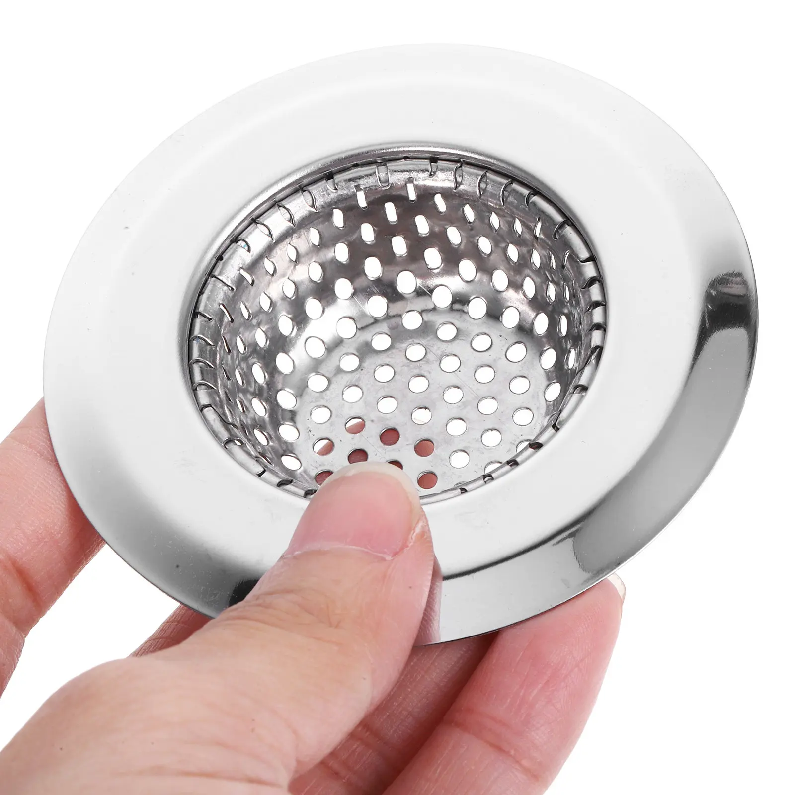 

2Pcs Kitchen Sink Strainer Filter Stainless Steel Basket Anti-Clog Hair Debris Catcher for Kitchen Drain Basket