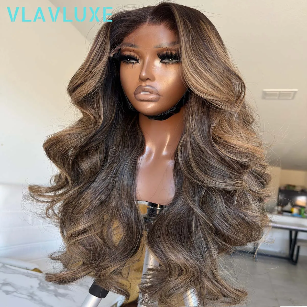 

Highlight 400 Density Body Wave 13×6 HD Transparent Lace Frontal Wigs Virgin Hair for Black Women 36 Inch Hair Wigs Preplucked