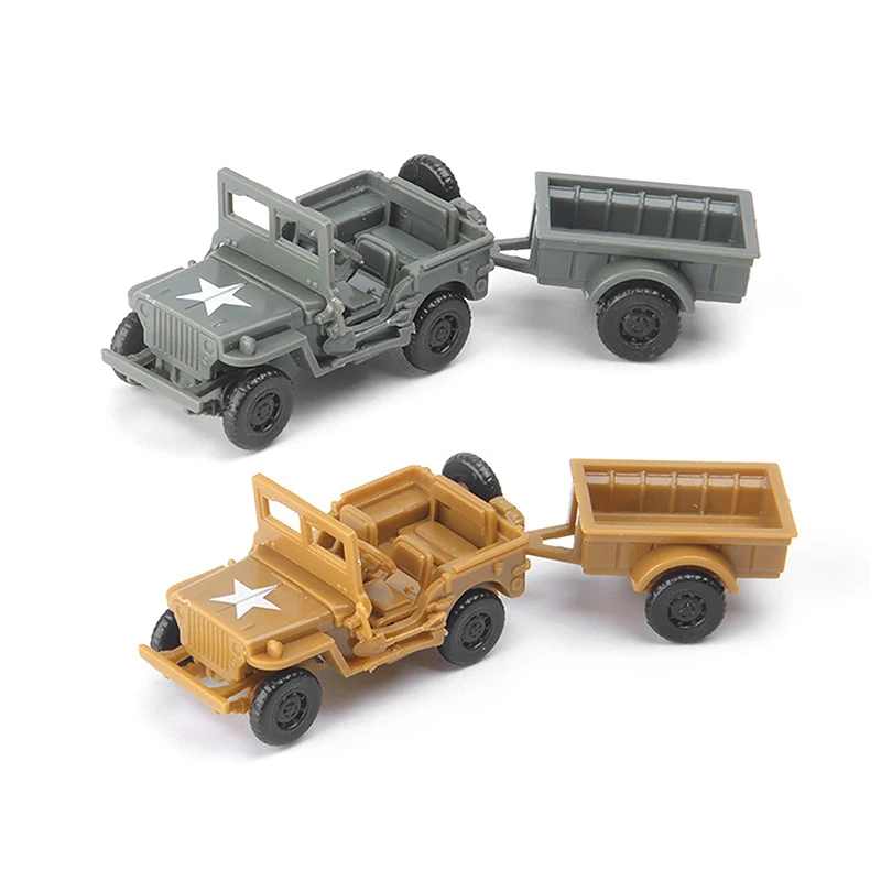 1/72 WWII Willys with Hanging Bucket 8.2*2*2.2cm Military Vehicle Assemble Car Model Toys