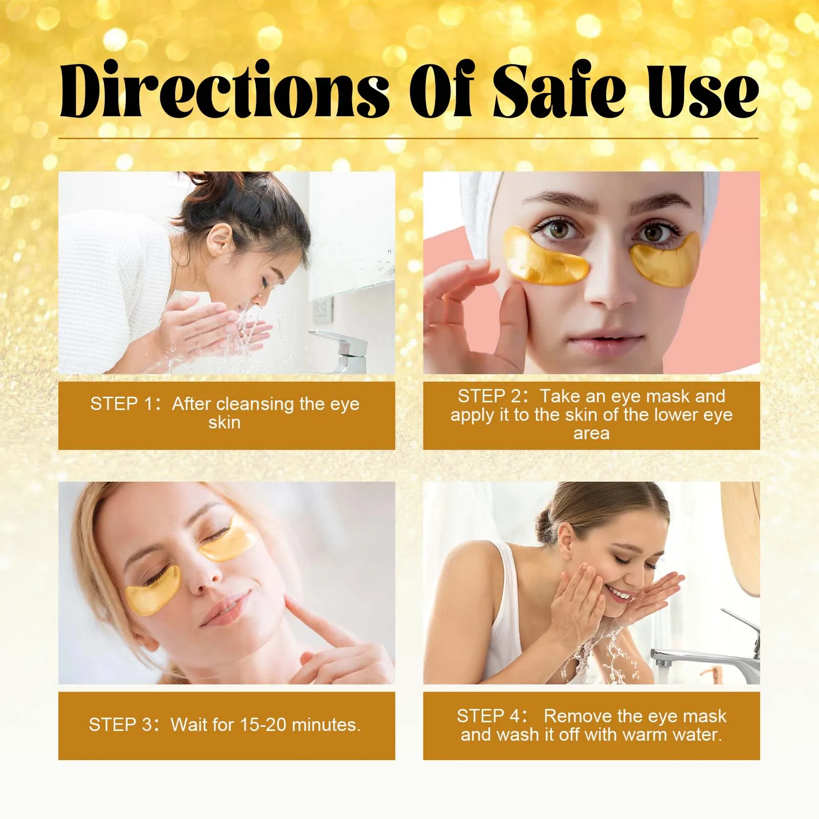 Eye Mask Patch 24k Gold Collagen Patch Anti-Aging Moisturizing And Wrinkle Tightening Lighten Dark Circles Brightening Eye Care