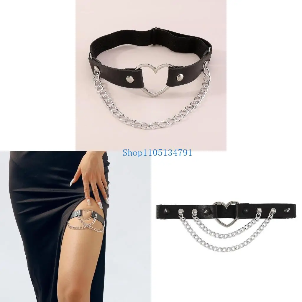 98 كيلومترات تصاميم القلب الشهير بتصميمات الساق مع حزام قابل للتعديل وسلسلة مهينة لملحقات التصوير الفوتوغرافي البارد في الشارع #1
