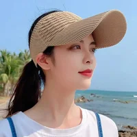 New Women Anti-UV Sun Hats Breathable Adjustable Empty Top Visor Caps for Men Tennis Golf Running Travel Beach Sport Outdoor Hat - Image 2
