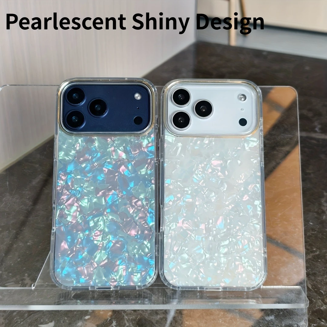 Luxo perolado brilho caso para iphone 17pro max 17pro 17 ar 17 brilhante pérola textura fino macio capa protetora caso capinha Чехол