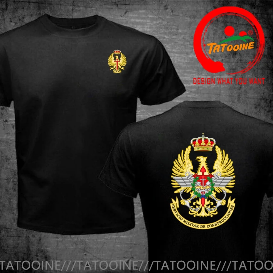 Emblem of the Spanish Armed Forces Military Construction Service T Shirt Men Fashion Trendy Casual Clothing Stylish Tops
