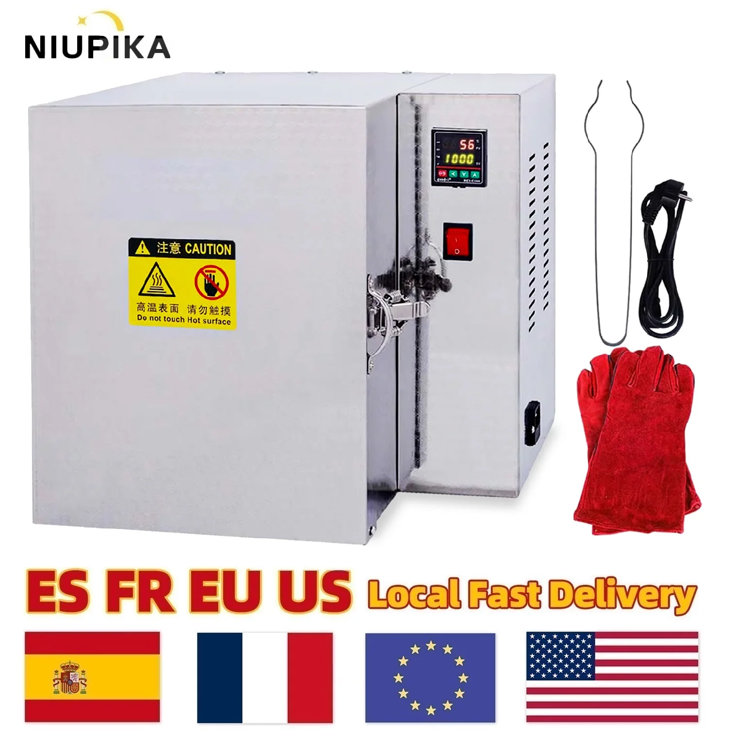 

800°C Jewelry Casting Burnout Furnace Oven 1500W Jewelry Equipment High-Temperature Resistant Metal Melting Wax Melting Furnace