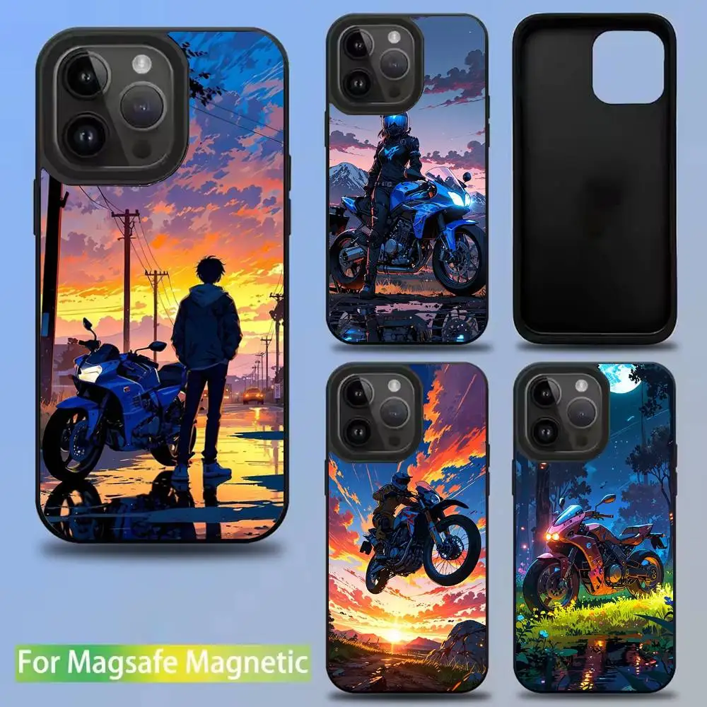 

Trend Cool Biker Motorcycle Phone Case For iPhone 16,15,14,13,12,11,Pro,Max,Plus,Mini,SE New Magsafe Magnetic Wireless Charging