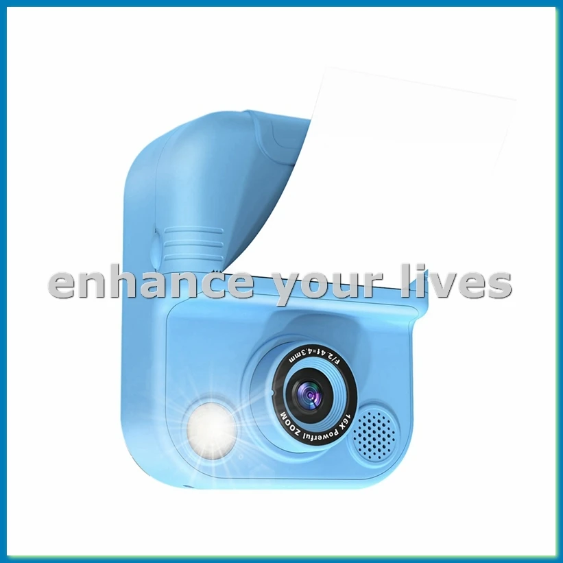 

HD 1080P Детская мини-цифровая камера с мгновенной печатью, камера с мгновенной печатью, подарок на день рождения и праздник для забавной фотографии, Blue-A23U
