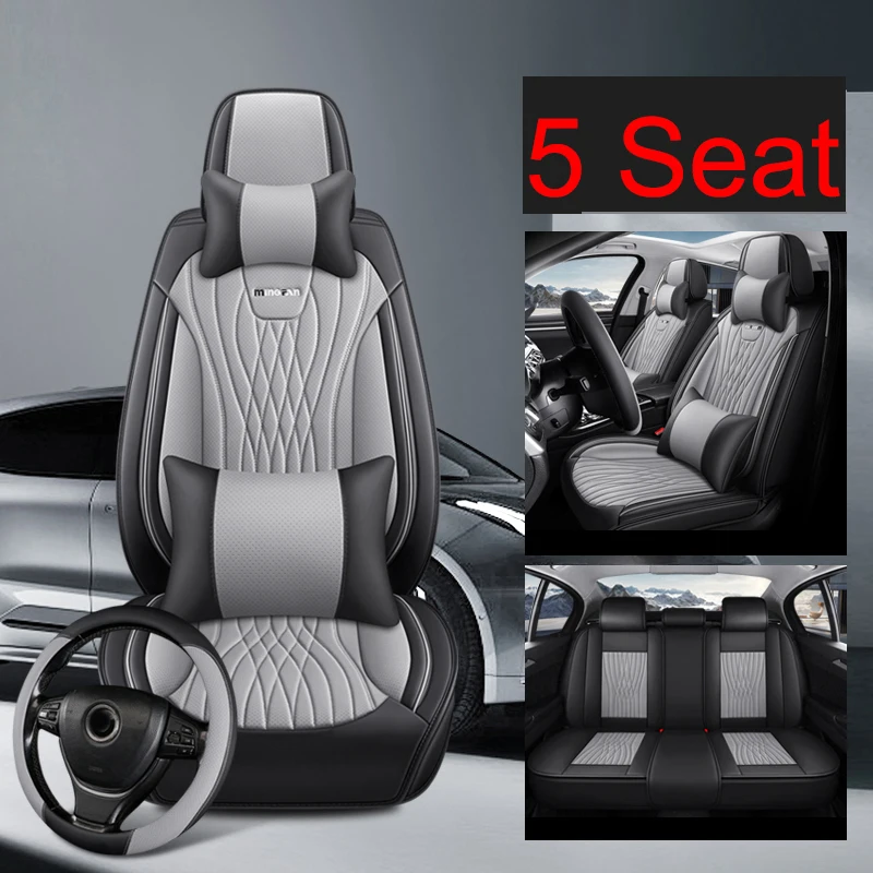 Full Coverage Artificial Leather Universal Car Seat Cover for Golf 4 5 6 BMW F10 F11 G30 Peugeot 207 206 MG4 Car Accessories