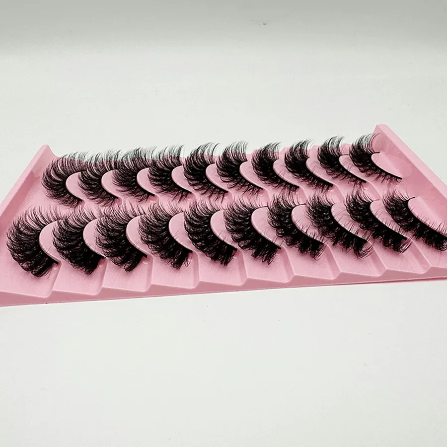 10 أزواج من الرموش الصناعية المصنوعة من الفرو الاصطناعي 8D لافتة للنظر - إنشاء مظهر مكياج رائع مع رموش طويلة وسميكة