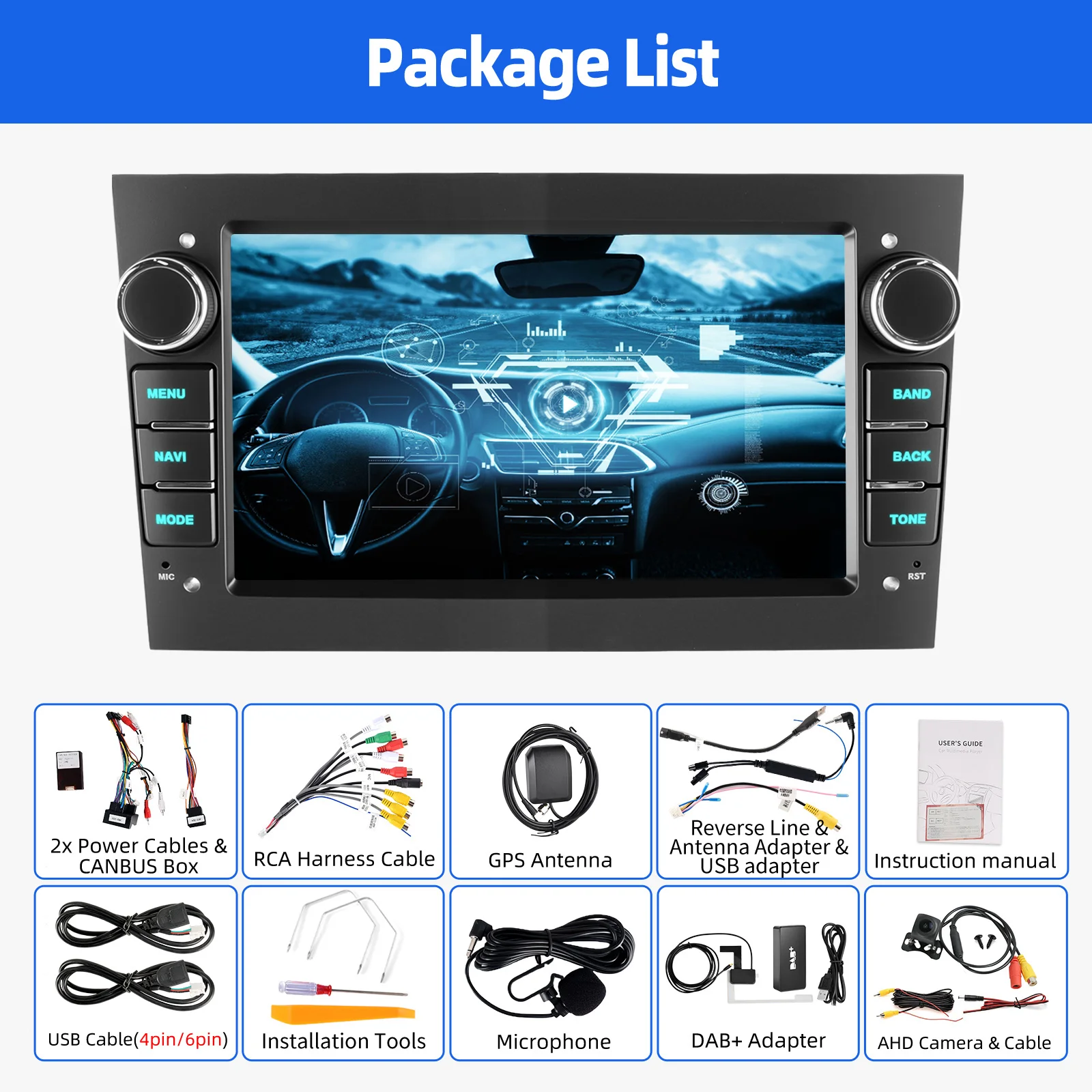 ESSGOO Autoradio CarPlay Android 15 Voor Opel Astra Vectra Vauxhall Antara Zafira Corsa C D Vivaro Meriva Auto ﻿