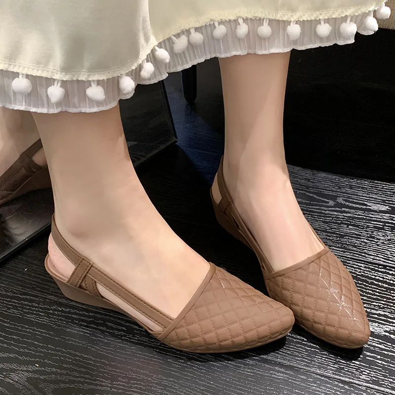 Fashion Women's Jelly Shoes With Soft Wedge Heels, Non-Slip, Water-Resistant, Perfect For Work, Casual, Night Out, All Seasons