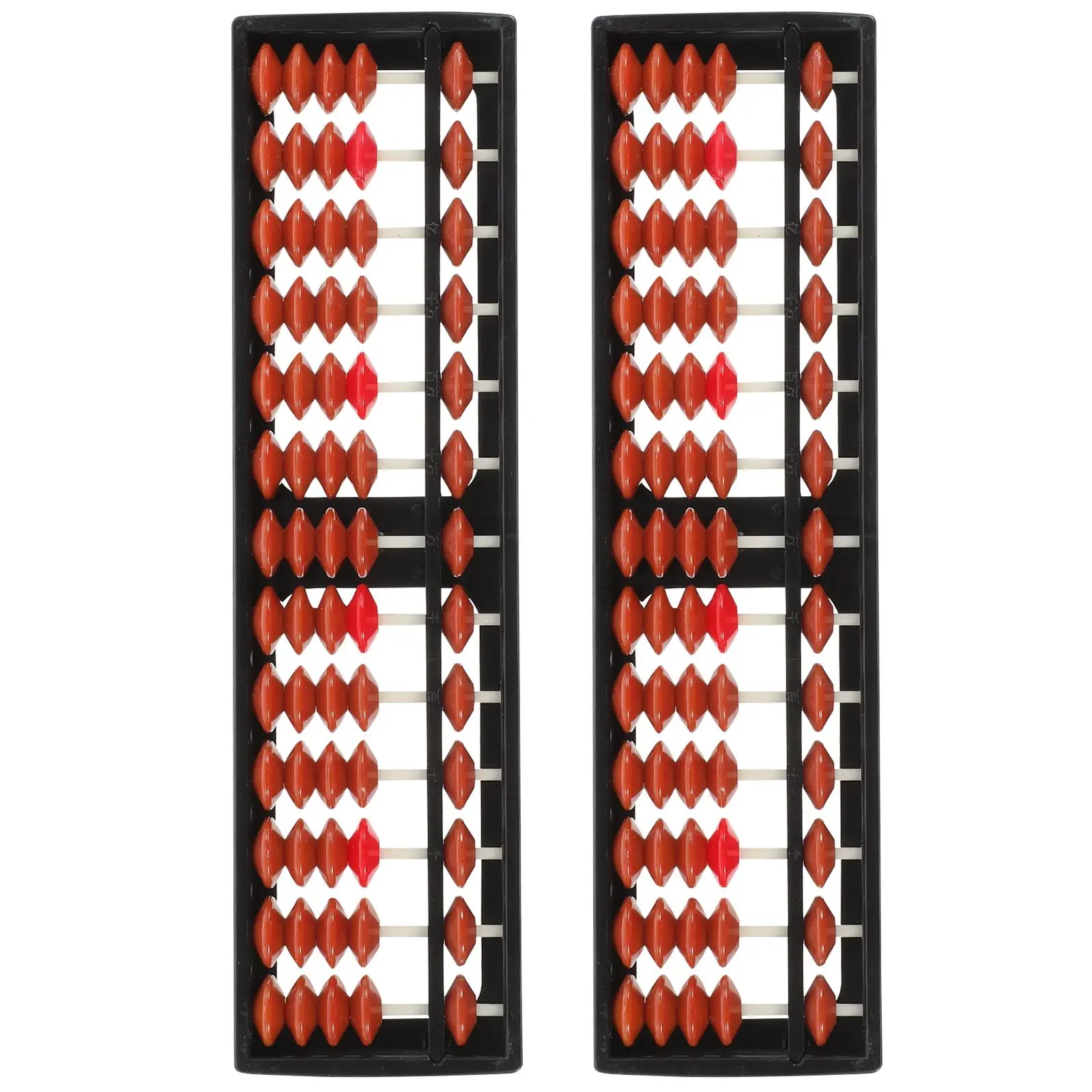 

2 Pcs Abacus Stationery 13 Rows 5 Beads Plastic Brown Kids Math Tool Student Arithmetic Toddler Educational Toy