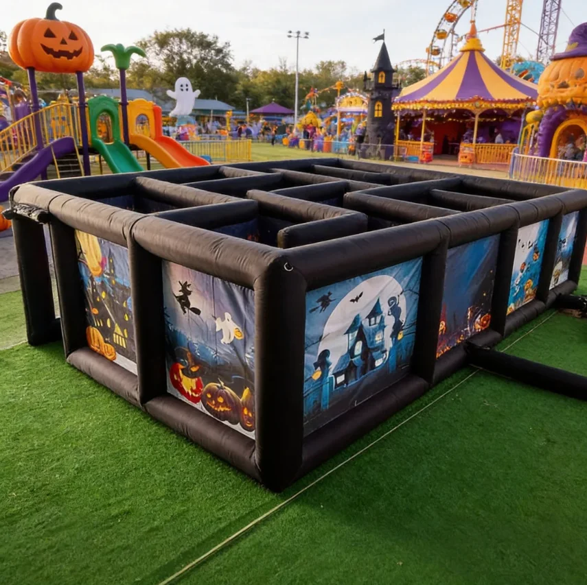 Kids Outdoor Games For Party - Commercial PVC Inflatable Maze Game Custom