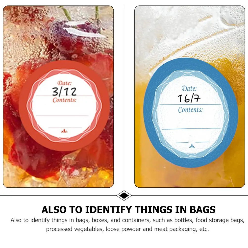 60 Pcs Circle Stickers Date Label Multipurpose Food Labels Portable Note Bottle Convenient for Kitchen Blank