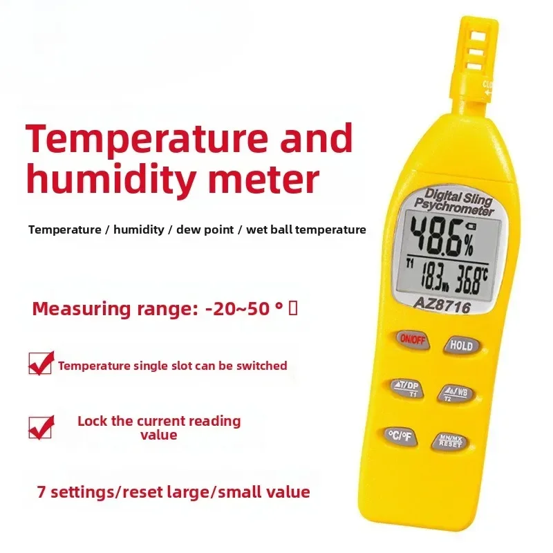 Reliable AZ8716 Handheld Thermohygrometer High Sensitive Digital Thermometer Hygrometer Industrial Use TOOL