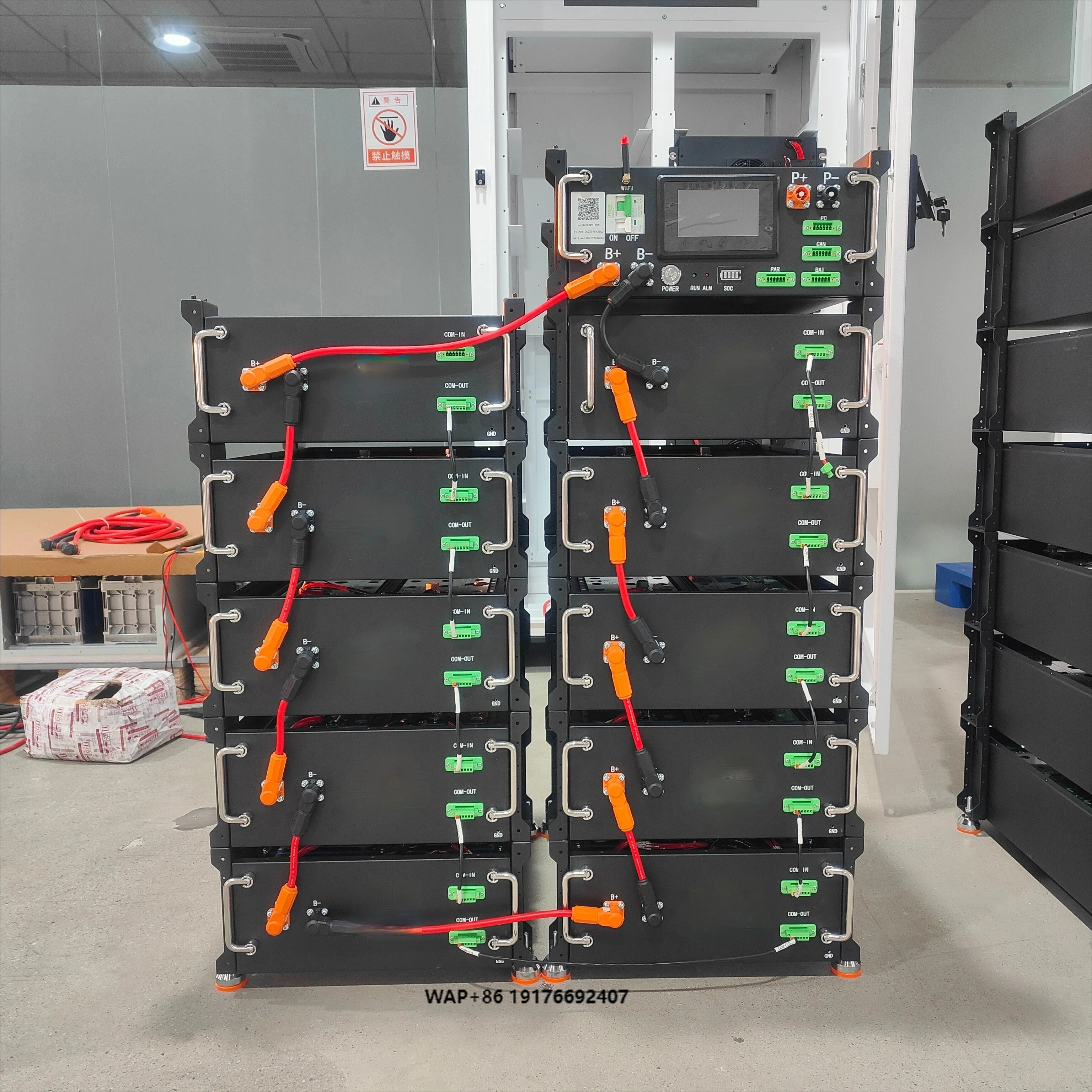 60kWh 300V 200AH LiFePO4 Battery Pack, High Voltage Solar Energy Storage System with BMS & Controller