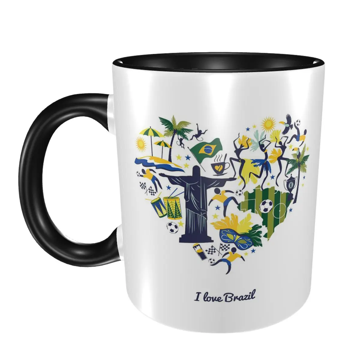 

Кружка с флагом Бразилии, забавные керамические кофейные чашки, чайные кружки, чашка для молока, посуда для напитков, подарок для женщины и мужчины